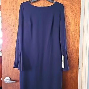 Calvin Klein Long Sleeve dress indigo blue sz 12